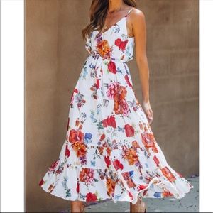 Floral tiered maxi dress